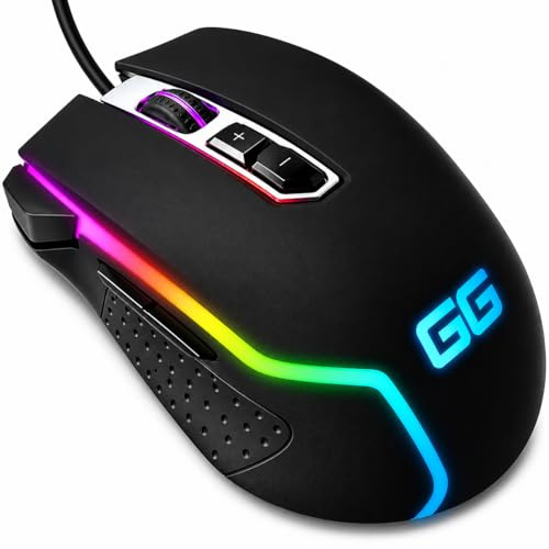 GG Double Tap RGB Gaming Mouse – 8000 DPI Wired 8 Button Ergonomic Double Click
