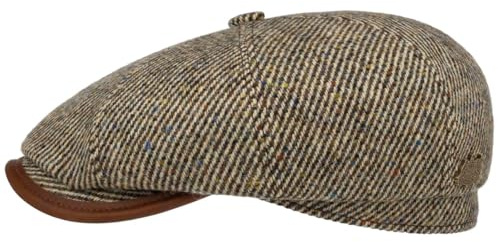 Stetson Hatteras Lifton Flatcap Mehrfarbige Klassische Ballonmütze Alpakawolle Baumwollfutter Handgefertigt in Deutschland Herren Herbst/Winter