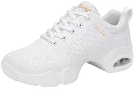 Damen Tanzschuhe Lace-Up Mesh Luftkissen Tanz Training Tanzsneaker Websneaker Jazzdance Schuhe Dancesneaker Tanzschuhe