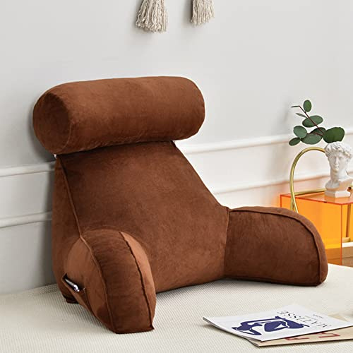COYEUX Almohada de Lectura Extra Grande,con Soporte de Cuello y Brazo,Respaldo para Cama,Cojines para Leer Forma Triangular,Reposo en Cama Gran Cojín,para Leer,Juego,Ver la Televisión,75×40×40cm