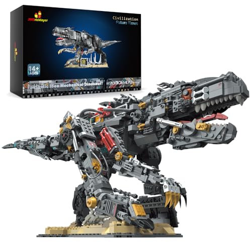 JMBricklayer Technik Dinosaurier Spielzeug Bausteine Sets, Tyrannosaurus Rex Dinosaurier Figuren Klemmbausteine, 70001 Dino Modellbausatz Bausatz, Geschenk für Jungen und Mädchen ab 14+