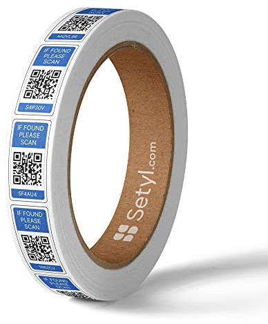 Setyl IT Asset Labels - 100 Pack Blue - Durable QR Code Asset Tags for Laptops, IT Devices and Other Equipment