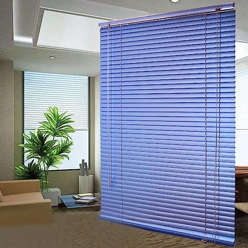 Sh000ad Jalousie Aluminium Blau,Blackout Alu Jalousie,Tür Fenster Rollo Jalousette Aluminium Fensterjalousie,Lamellen-Rollo Für Sicht- Und Sonnenschutz mit Wendestab,Breite x Höhe (80x120cm)