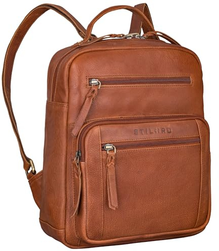 STILORD Wilma Eleganter Rucksack Frauen Klein Leder Rucksackhandtasche Damen Lederrucksack DIN A5 Vintage Daypack Cityrucksack Echtleder Farbe:Texas - braun