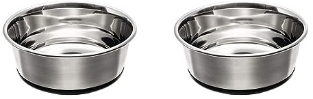 HUNTER Edelstahl Futternapf, für Hunde und Katzen, rutschhemmend, pflegeleicht, 190 ml (Packung mit 2)