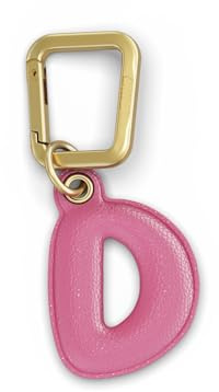UNTAGS - Charm Buchstabe D - Material mit Ledereffekt - inklusive Goldener Metallschnalle - Rose