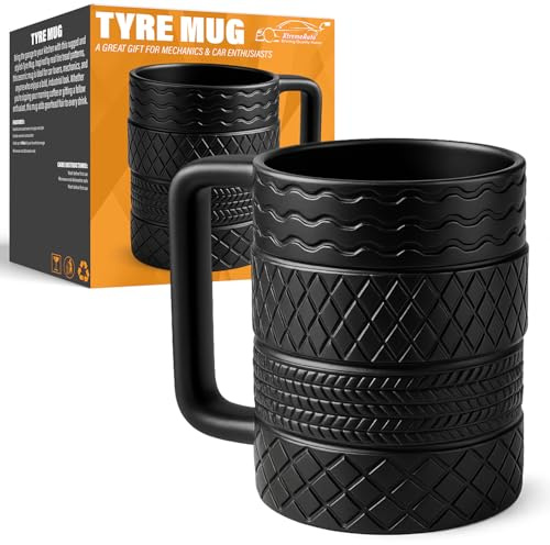 Xtremeauto Tyre Mug - Ceramic Car Cup for Coffee Tea Drinks - Novelty Mugs for Men Mechanic Motorsport Enthusiast Funny Car Lover Gift