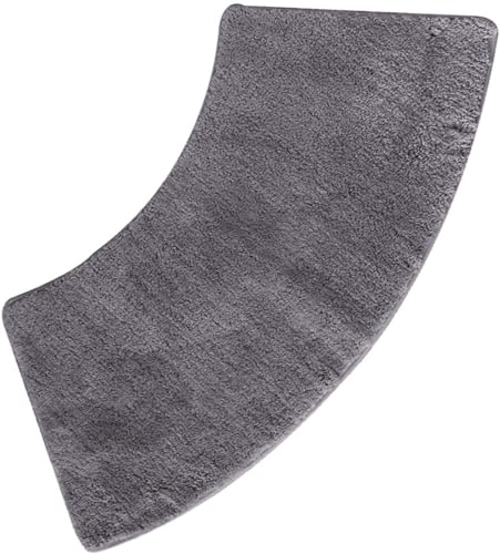 DFEO@MF Curved Shower Mat, Non Slip Washable, 45x100cm Soft and Absorbent Bath Mat Perfect for Shower Cubicle or Bathroom Tub (Grey)