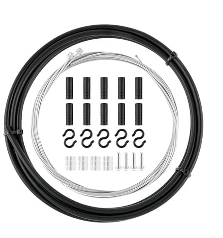 Yutuing Universal Fahrrad Schaltzug Gehäuse Kit, V-Brake Nudelzug Führungsrohr und Kappen Zubehör für alle Arten von Fahrrad, Schwarz