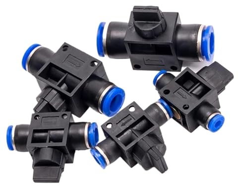 10 STÜCKE HVFF Pneumatische Luft 2-wege-schnellspannende Befestigungs Push-Connector Rohr Schlauch Kunststoff Pneumatische Teile Anschlussstück Verbindungsstück 4 6 8 10 12mm(HVFF-6)