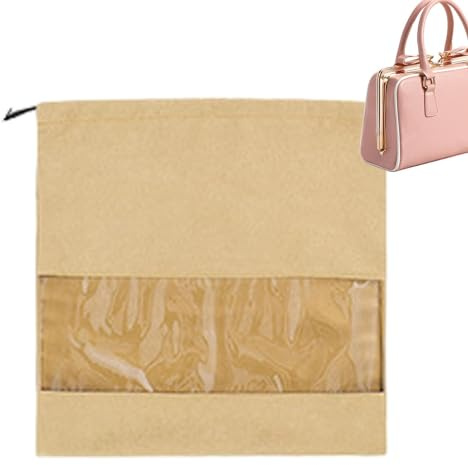 Bolsas de zapatos con cordón, bolsas de polvo de algodón para bolsos | Bolsas con cordón a prueba de polvo | Fácil acceso a prueba de polvo versátil tela de forro polar suave, Caqui, M, Unisex adulto