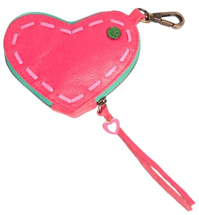 Dog with a Mission DWAM Futter Tasche - Kleine Hundetraining Tasche - Snackbeutel - Herzform - Herz - Rosa - Türkis - Leder - Sweety