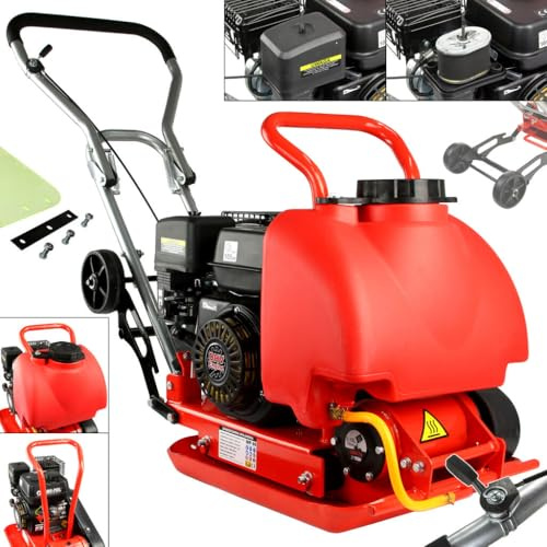 Compattatore Compattatrice di Terra Terreno a Scoppio | 70 Kg | 5,8 CV | Piastra 500x70 mm Spessore 6 mm | Forza Centrifuga 11kN | Profondità di Compattazione 30 cm | Frequenza di Vibrazioni 5500 vpm
