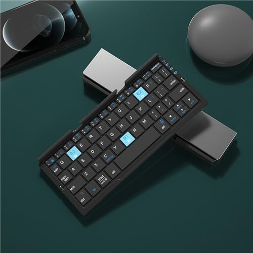 PYRIOLHI Bluetooth Folding Keyboard Connected Tablet Laptop - Office Portable Mobile Phone Wireless keypad(Dark)