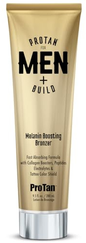 ProTan for Men + Build Bronzer Fast Absorbing Formula Tattoo Color Shield 9.5oz