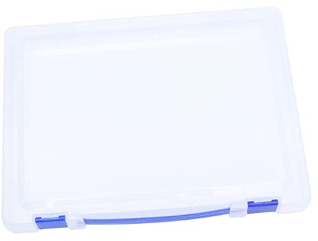 OFFSCH Transparente Dokumenten-aufbewahrungsbox Aus Kunststoff Stapelbarer Papierfüllhalter Mit Blauer Schnalle Sichtbarer Aktenhülle Für Ordnung Und Organisation