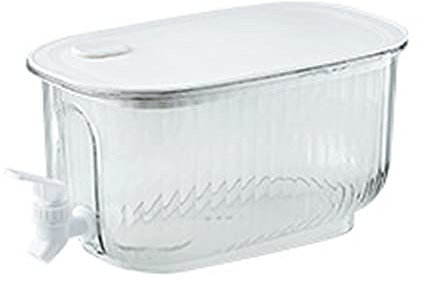 Dispensador de Bebidas,PET Espesado Recipiente de Bebidas para Frigorífico,Gran Capacidad Hervidor FríO Con Grifo Para El Hogar Apto Para FrigoríFico O Uso Exterior（Transparente）