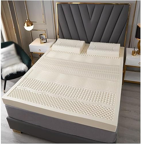 LIchaensc 100% Naturlatex-Matratze, Kompression und Keine Verformung, Wabenporen-Belüftung, weich und bequem, Latex-Matratze, 7,5 cm, 135 x 190 cm (53 x 75 Zoll)