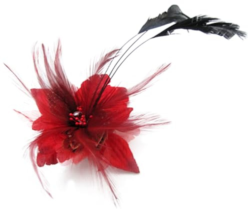 JKQBUX Multifunktionale Feder-Blumen-Brosche und Haarspangen für Frauen und Mädchen, Ansteckbrosche, Party-Zeremonie, Zubehör, Tanz, Bankett, Anstecknadeln, Kopfschmuck
