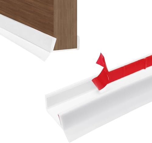 Hengrongshen Perfil de casquillo autoadhesivo para 15/16/17/18 mm, grosor de madera, zócalo para cocina, goma de silicona con borde de sellado, perfil de sellado de sockets de cocina (blanco, 3 m)