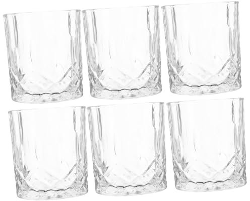 FUNOMOCYA 6pezzi Bicchieri Da Whisky in Vetro Capacità Per Servire Whisky e Bevande Decorazioni Uniche Per Diverse Occasioni