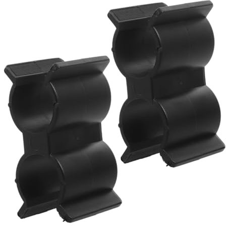 Alipis 2pcs Pipe Clamps Boat Yacht Cleat Hooks Boat Cleats Plastic Double Port Clips Fence Pipe Connections