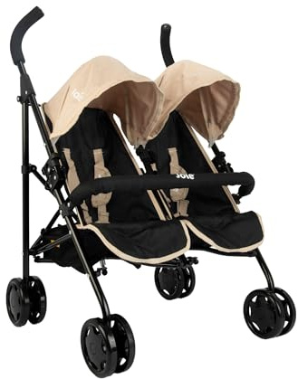 Joie Aire Twin Pushchair | Childrens Double Stroller Pram In Black & Stone | Childrens Baby Doll Stroller Toy Umbrella Fold Stroller | Role Play Toy Dolls Buggy Pushchair | Ages 3+