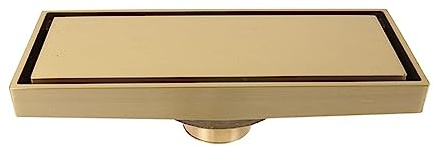 Fuente de Acero Inoxidable en la Ducha. Desagüe de Ducha Lineal de Cobre Dorado de 7,9 x 3,1 Pulgadas con recogedor de pelos