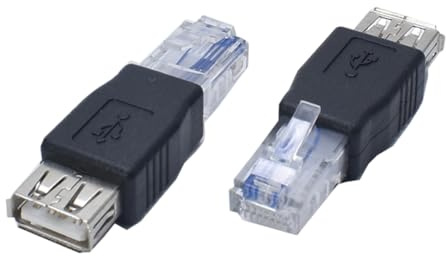 Yjcnelcr 2 adaptadores Ethernet a USB USB a Ethernet, RJ45 Ethernet macho a USB hembra convertidores para módem ADSL
