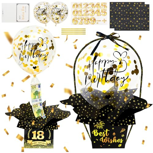 Regalo di denaro compleanno, scatola a sorpresa fai-da-te con palloncini, scatola regalo compleanno, scatola regalo a sorpresa per la tua famiglia, bambini, amici