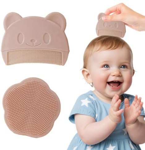 LACHT 2 Pièces Brosse De Bain Pour Bébé, Brosse De Massage En Silicone, Peigne Pour Bébé, Peigne Pour Enfants