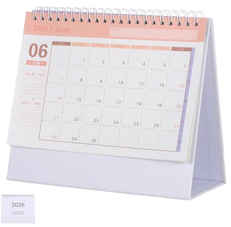 DOITOOL Calendario da Tavolo Supporto Pieghevole Mini Calendario da Scrivania in Carta Spessa per Pianificare Appuntamenti e Promemoria Casa Ufficio