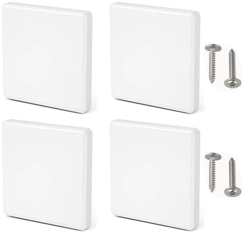 Blindabdeckung Steckdose, 8-teiliges Set mit 4 weißen Abdeckungen und 4 silbernen Schrauben, 8,6 x 8,6 x 1 cm, für ungenutzte Steckdosen und Wandlöcher, ideal für Renovierungsprojekte