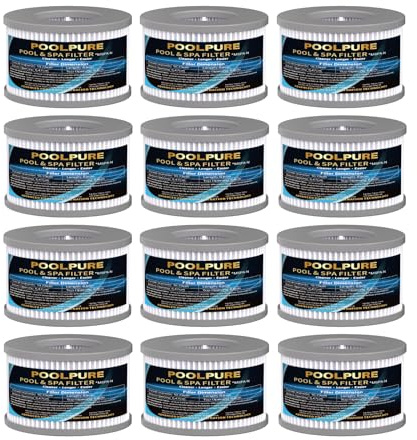 POOLPURE (12er Set) Ersatzfilter kompatibel mit MSpa FD2089 | Filterkartusche für aufblasbare Whirlpools ab 2020 – Premium Spa Zubehör