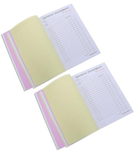 Gadpiparty Libretto Fatture Inglese 2 Pezzi con Moduli Appaltatori e Blocco Ricevute Ordini di Lavoro per Piccole Imprese 825 X 57 per Riparazioni Auto e Servizi Aziendali