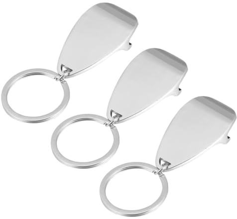 Porte-clés Ouvre-bouteille en Alliage de Zinc, Lot de 3, Argenté | Double Fonction, Format Mini pour Camping et Survie, Style Amusant, Présent pour Amis et Collègues