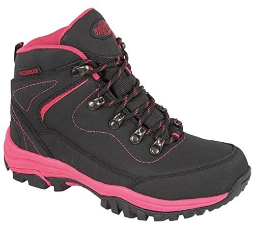 Northwest Territory Ladies Leather Lightweight Waterproof Walking Hiking Trekking Comfort Memory Foam Shoes