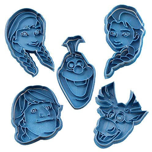 Cuticuter Frozen Keksausstecher, Blau, 16 x 14 x 1,5 cm, 5 Stück