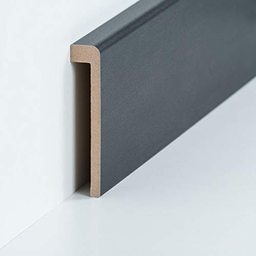 Abdeckleiste für Fliesensockel | Verkleidung bis 85 mm | Profileisten 720.96.13.85.45 Stahl Dunkel
