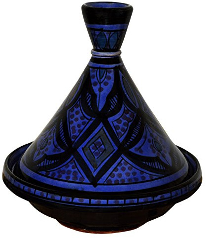 Moroccan Handmade Serving Tagine Exquisite Ceramic With Vivid colors Original 8 inches Across