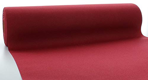 Mank Airlaid Tischläufer 40 cm x 24 m, Tischdecken Rolle stoffähnlich Tischrolle, praktisches Einmal Tischband Uni Neutral 1 Stück weinrot (Bordeaux)