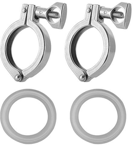 TEHAUX Strapazierfähige Tri-Klemme aus Edelstahl 304 Einzelstift mit Flügelmutter Sanitärklemme für Hülse TC Verwendung 2 Sets 111