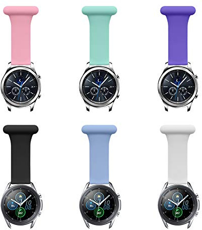 Makzib kedja kompatibel med Samsung Galaxy Smart Watch 20 mm silikonband för sjuksköterskor barnmorskor läkare sjukvårdare, Svart, Smartklocka