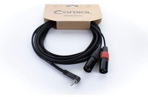 Cordial Cavo Y Bretella mini-jack stereo angolato / 2 XLR maschio 1,5 m