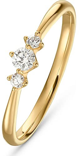 CHRIST Damen-Damenring 1 Diamant 58, Gelbgold 32013339