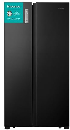 Hisense RS677N4BFD Side by Side Réfrigérateur-congélateur/Compresseur inverseur/Porte-bouteilles / 2 FreshZone/Compartiment à Légumes/Partie Réfrigérateur 334 L/Congélateur 185 L / 41 dB / 247 kWh/an