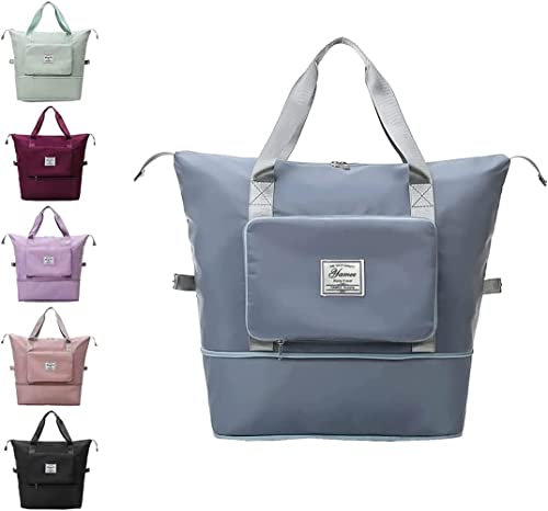 YAMEE Reisetasche Faltbare mit großer Kapazität, Tragbar Reisetaschen, wasserdichte Sporttasche mit Nassfach, Weekender-Tasche mit erweiterbarem Platz, Sporttasche Oxford-Stoff-Reisetasche