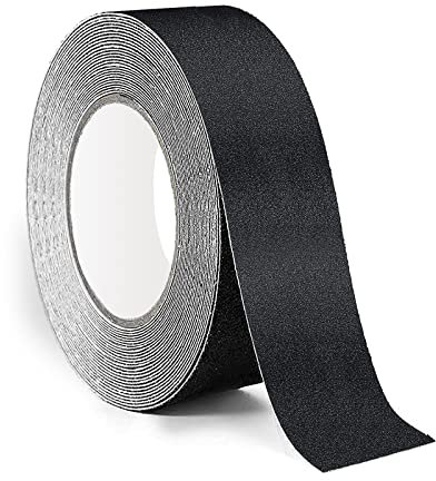 Antirutsch Klebeband, rutschfest Streifen mit Selbstklebend, Antirutschband für Treppen Stufen Bodenbelag, Stark Antirutschband Selbstklebend (2.5cmx20m, Schwarz)