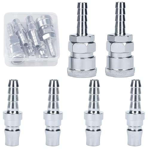 Nutmanel Gas Quick Release Couplings 6 pcs, Quick Release Gas Connector for 8mm Propane/Lpg/Butane/Gas Quick Release, Male Female