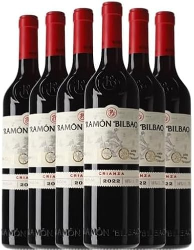Ramón Bilbao Crianza - Vino tinto D.O. La Rioja, 100% Tempranillo - Caja de 6 botellas X 750ml - Vino Oficial de la Selección Española de Fútbol